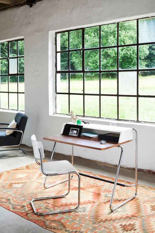 S 43 Tubular steel classic cantilever Thonet Natural beech - Chrome